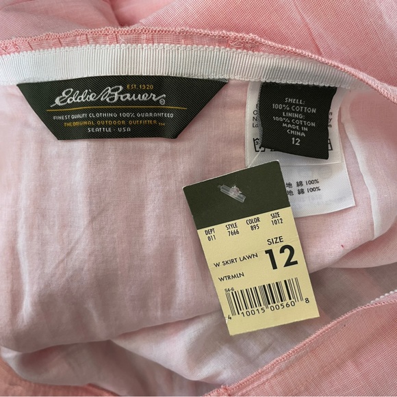 NEW Eddie Bauer Pink Gauze Cotton Preppy Gorpcore Modest Classic Normcore Skirt - Picture 5 of 5